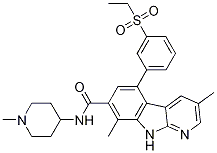 5-[3-(乙基磺?；?苯基]-3,8-二甲基-N-(1-甲基-4-哌啶